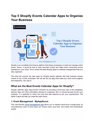 top 5 shopify events calendar apps to organize
