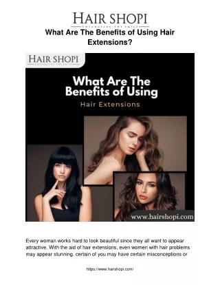 What Are The Benefits of Using Hair Extensions