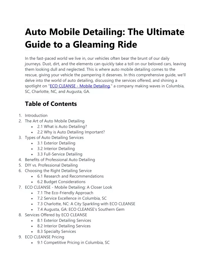 auto mobile detailing the ultimate guide