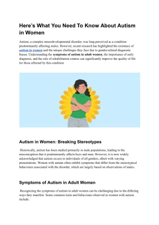 Heres What You Need To Know About Autism in Women