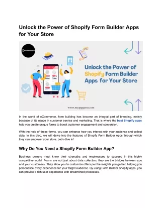unlock the power of shopify form builder apps