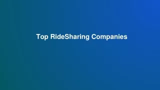 Top RideSharing Companies
