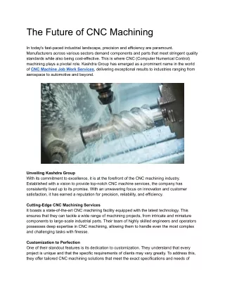 the future of cnc machining