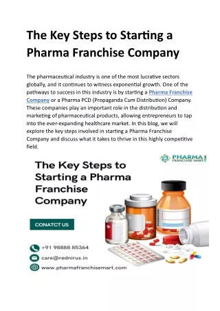 The Key Steps to Starting a Pharma Franchise Company