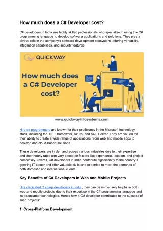 how much does a c developer cost