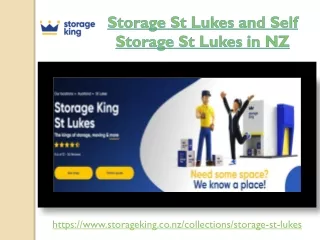 Storage St Lukes and Self Storage St Lukes in NZ PPT
