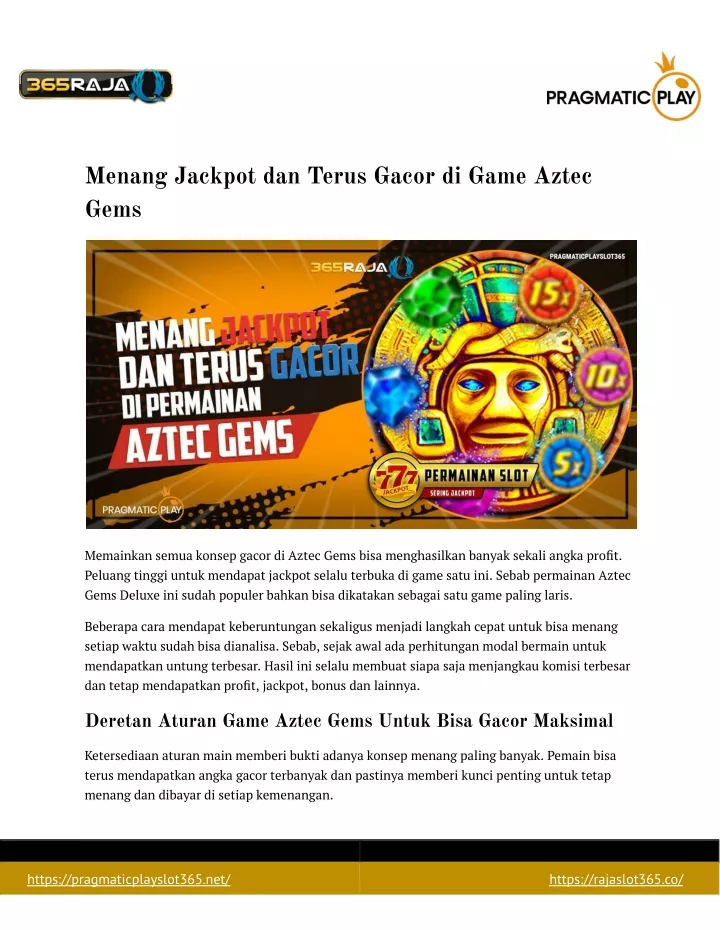 menang jackpot dan terus gacor di game aztec gems
