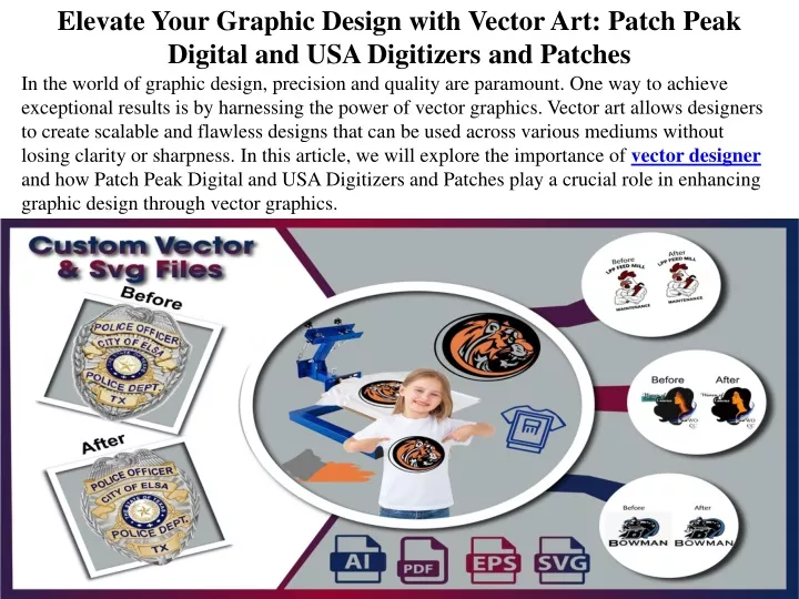 elevate your graphic design with vector art patch peak digital and usa digitizers and patches