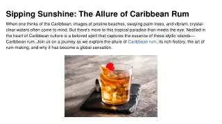 Sipping Sunshine_ The Allure of Caribbean Rum