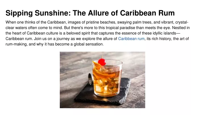 sipping sunshine the allure of caribbean rum