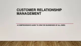 Customer Relationship Management