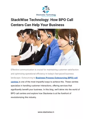 StackWise Technology_ How BPO Call Centers Can Help Your Business