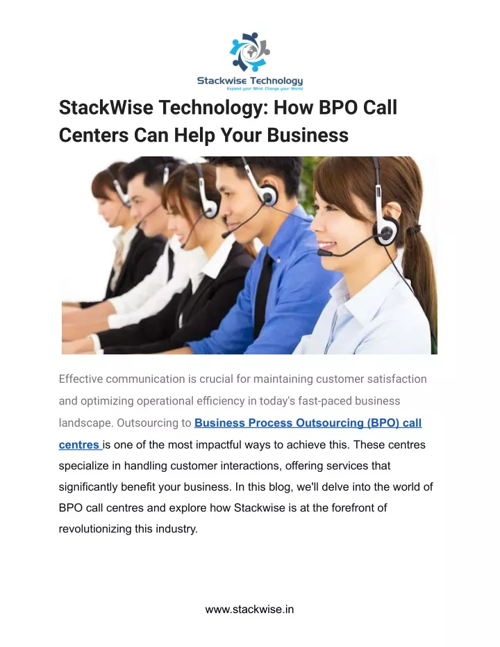 stackwise technology how bpo call centers