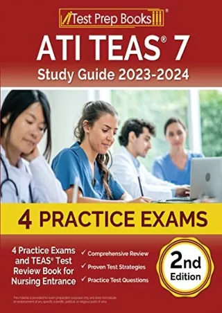 Read ebook [PDF] ATI TEAS 7 Study Guide 2023-2024: 4 Practice Exams and TEAS Test Review Book