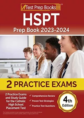 $PDF$/READ/DOWNLOAD HSPT Prep Book 2023-2024: 2 Practice Exams and Study Guide for the Catholic