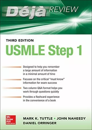 Download Book [PDF] Deja Review USMLE Step 1 3e
