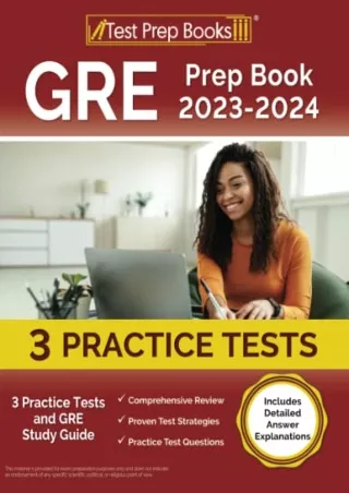 Read ebook [PDF] GRE Prep Book 2023-2024: 3 Practice Tests and GRE Study Guide [Includes