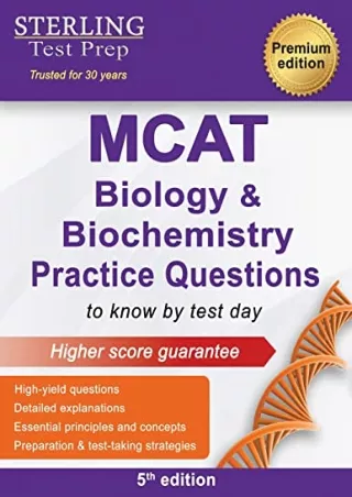 $PDF$/READ/DOWNLOAD Sterling Test Prep MCAT Biology & Biochemistry Practice Questions: High Yield