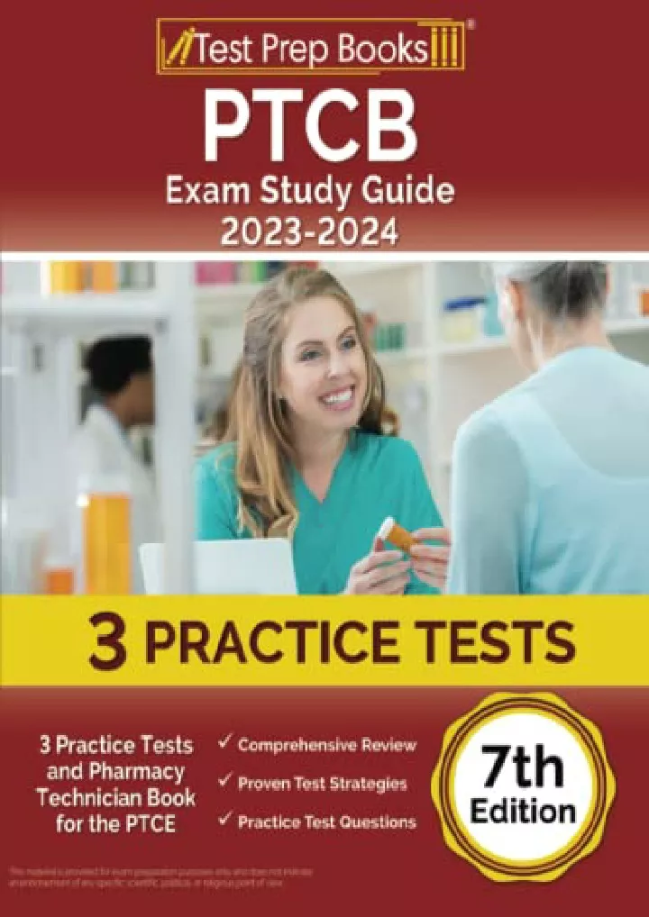 PPT PDF_ PTCB Exam Study Guide 20232024 3 Practice Tests and