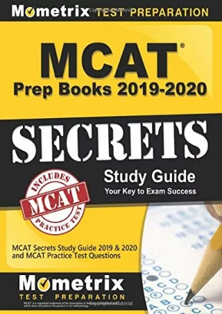 PDF_ MCAT Prep Books 2019-2020: MCAT Secrets Study Guide 2019 & 2020 and MCAT