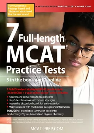 PDF_ 7 Full-length Mcat Practice Tests: 5 in the Book and 2 Online