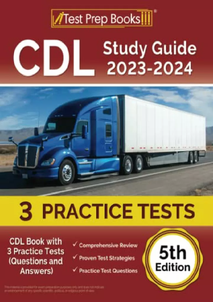 PPT [PDF READ ONLINE] CDL Study Guide 20232024 CDL Book with 3