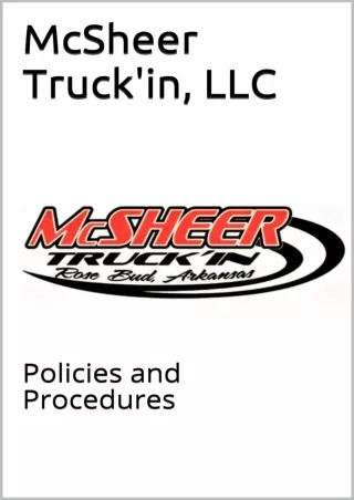 READ [PDF] McSheer Truck'in, LLC: Policies and Procedures