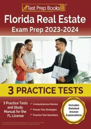 Download Book [PDF] Florida Real Estate Exam Prep 2023 - 2024: 3 Practice Tests and Study Manual