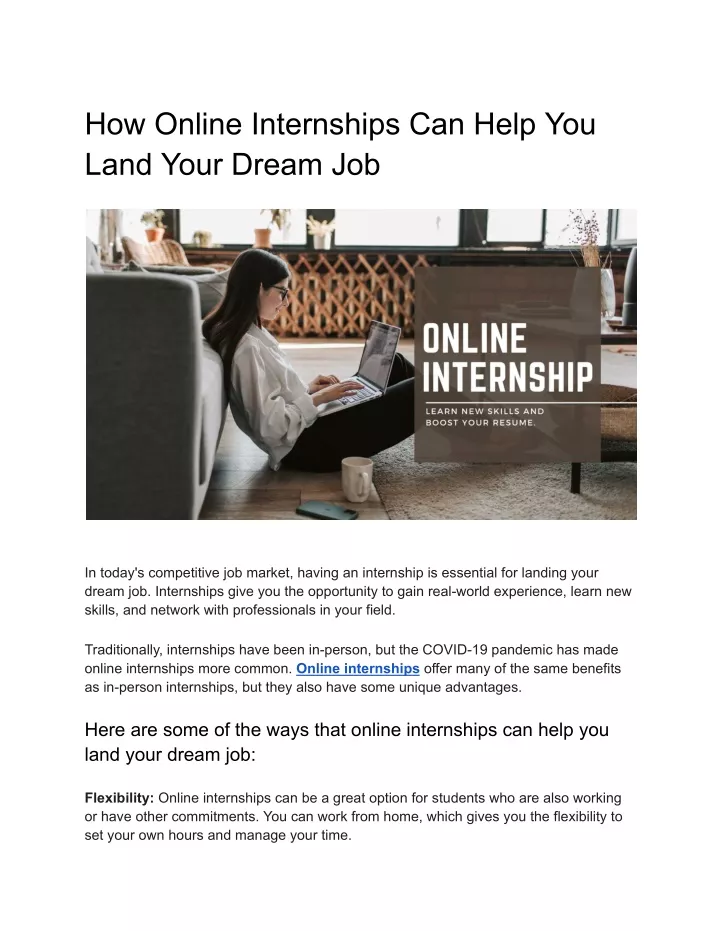 Ppt How Online Internships Can Help You Land Your Dream Job Powerpoint Presentation Id12500520 4805