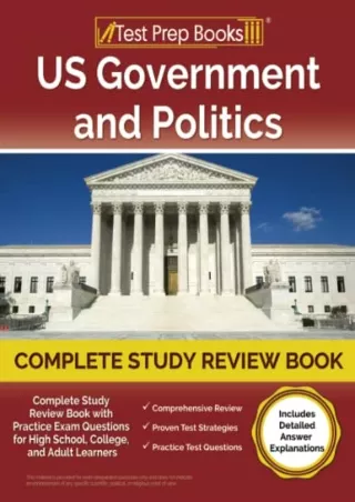 DOWNLOAD/PDF US Government and Politics Complete Study Review Book 2023-2024 with Practice