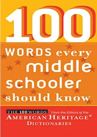 [READ DOWNLOAD] 100 Words Every Middle Schooler Should Know