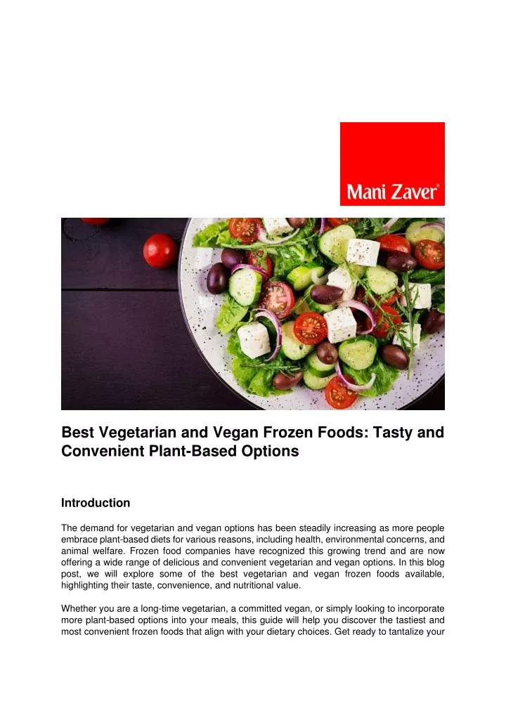 best vegetarian and vegan frozen foods tasty