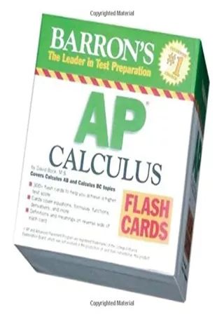 DOWNLOAD/PDF Barron's AP Calculus Flash Cards: Covers Calculus AB and BC topics (Barron's: