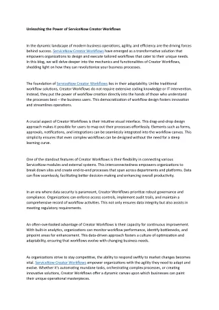 unleashing the power of servicenow creator