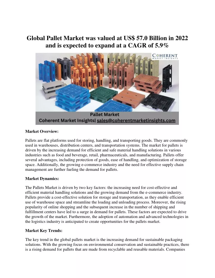global pallet market was valued