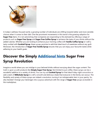 Little Known Facts About Sugar Free Vanilla Syrup.