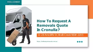 How To Request A Removals Quote In Cronulla?
