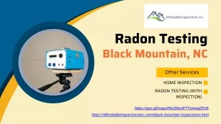 Radon Testing Black Mountain, NC