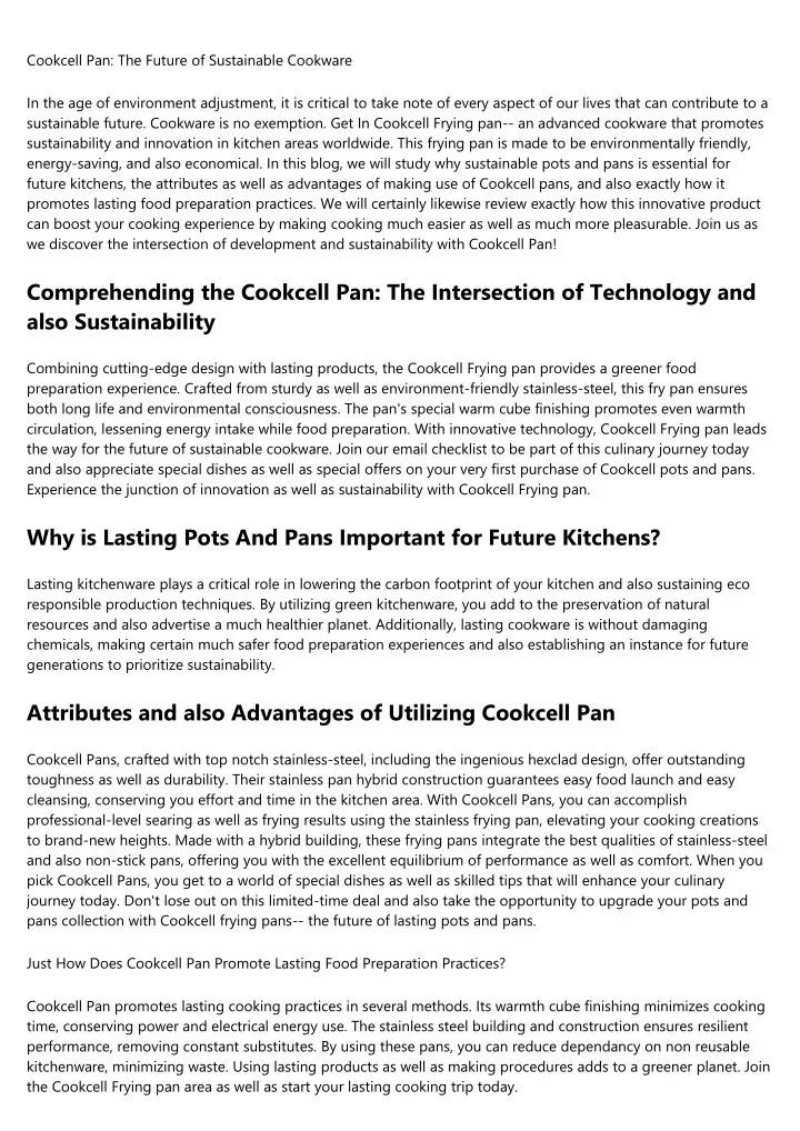 cookcell pan the future of sustainable cookware