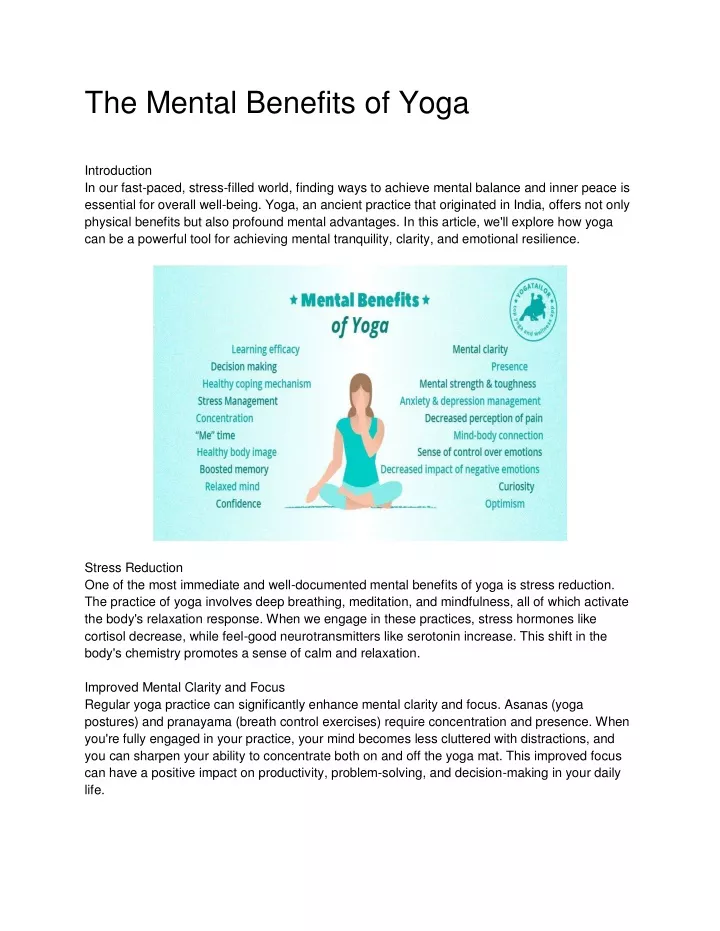 the mental benefits of yoga