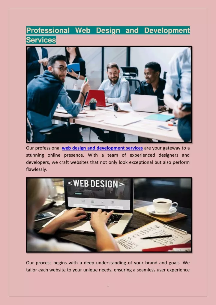 professional web design and development services