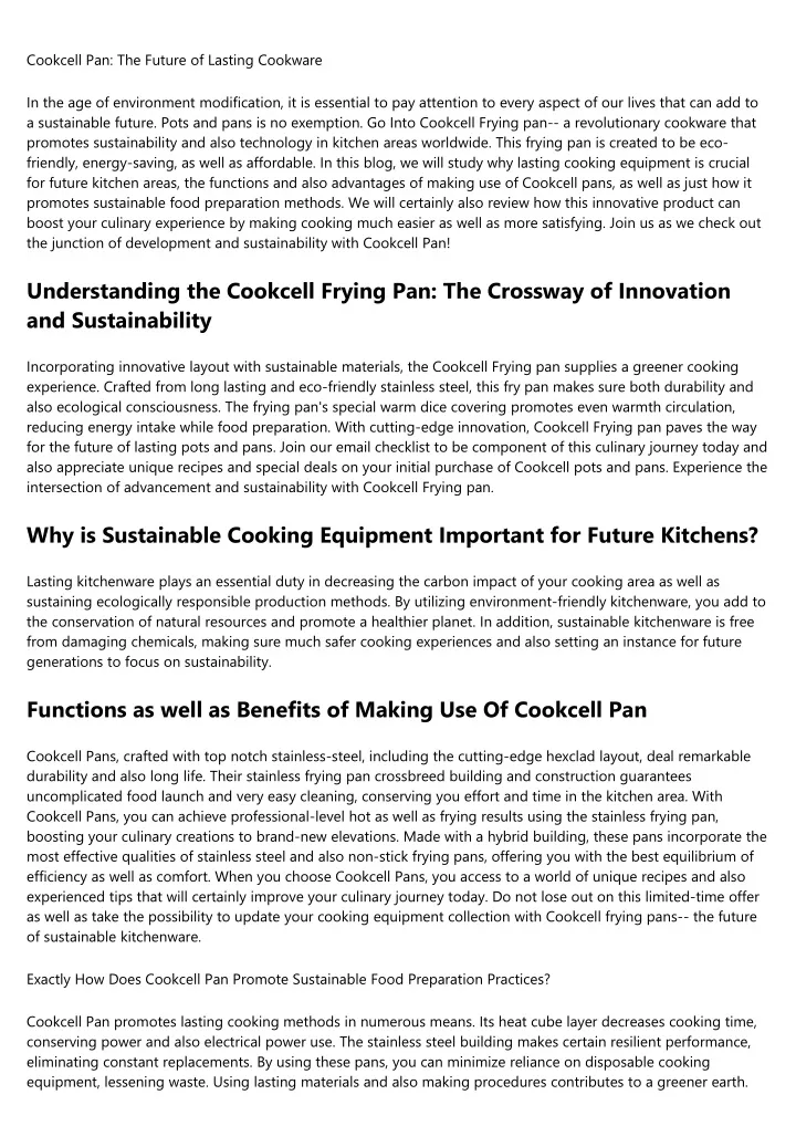 cookcell pan the future of lasting cookware