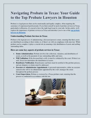 navigating probate in texas your guide