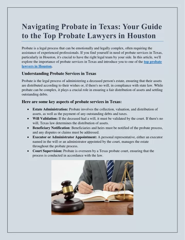 navigating probate in texas your guide