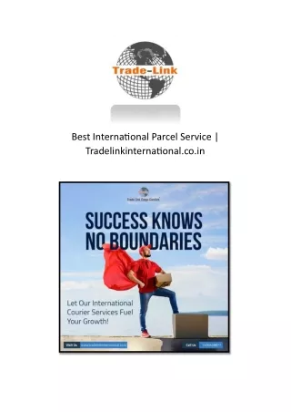 Best International Parcel Service | Tradelinkinternational.co.in