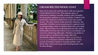 cream belted wool coat