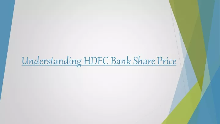 understanding hdfc bank share price