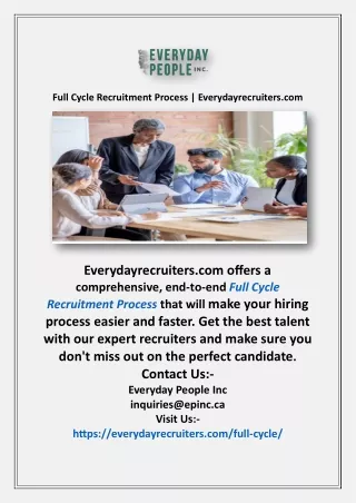 full cycle recruitment process everydayrecruiters