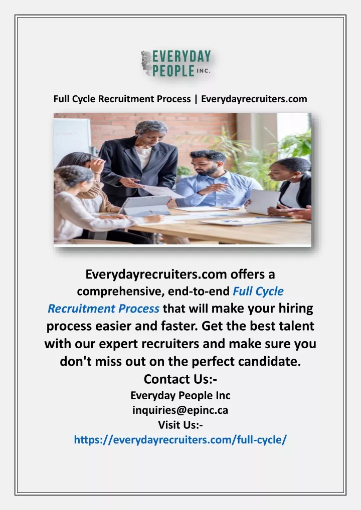 full cycle recruitment process everydayrecruiters