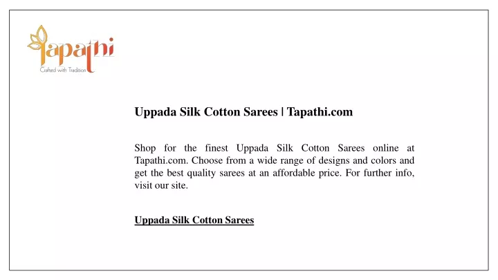 uppada silk cotton sarees tapathi com shop